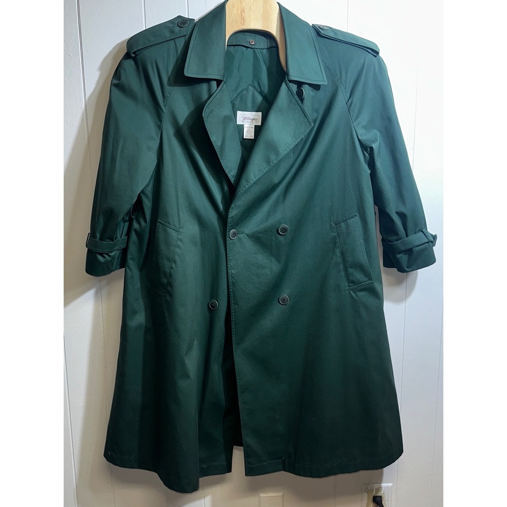 Worthington Womens Forest Green Double Breasted Trench Coat Thermolite 20WP